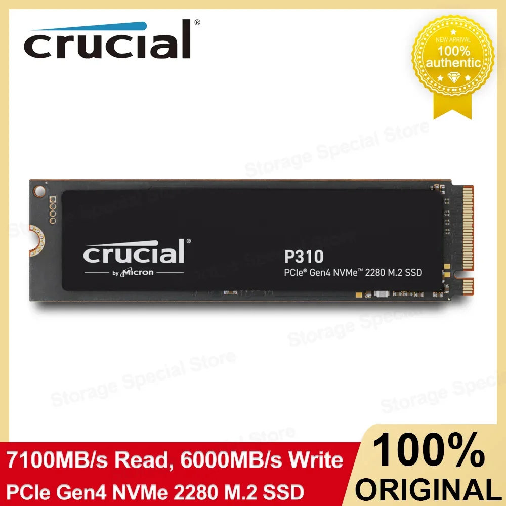 حاسمة SSD P310 2280 PCIe Gen4 3D NAND NVMe M.2 SSD ما يصل إلى 7100 ميجابايت/ثانية 1 تيرا بايت 2 تيرا بايت محرك الأقراص الصلبة الداخلي للكمبيوتر المحمول القرص الصلب #1
