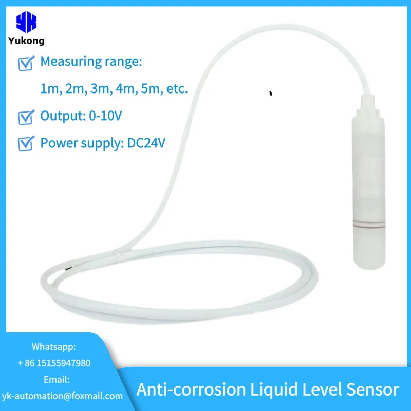 0-10V output anti corrosive chemical liquid drop-in level probe corrosion resistant PTFE level liquid level transmitter