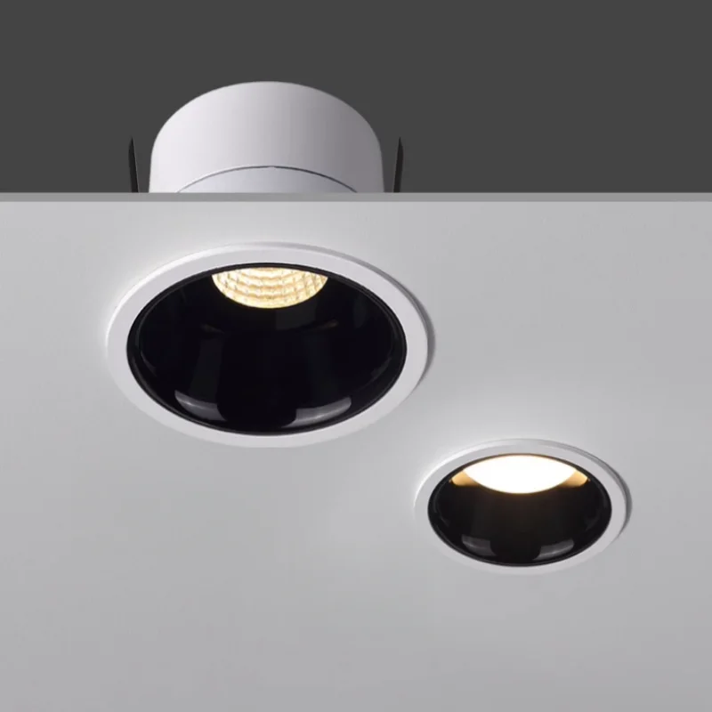 Embedded LED home living room ceiling wall washer lamp with anti-glare feature, small hill-shaped ultra-thin downlight