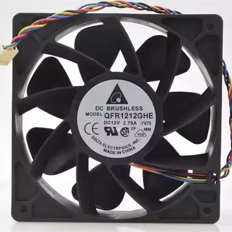 qfr1212ghe-120mm×120mm×32mm-12v-27a-pwm-4線式軸流冷却ファン