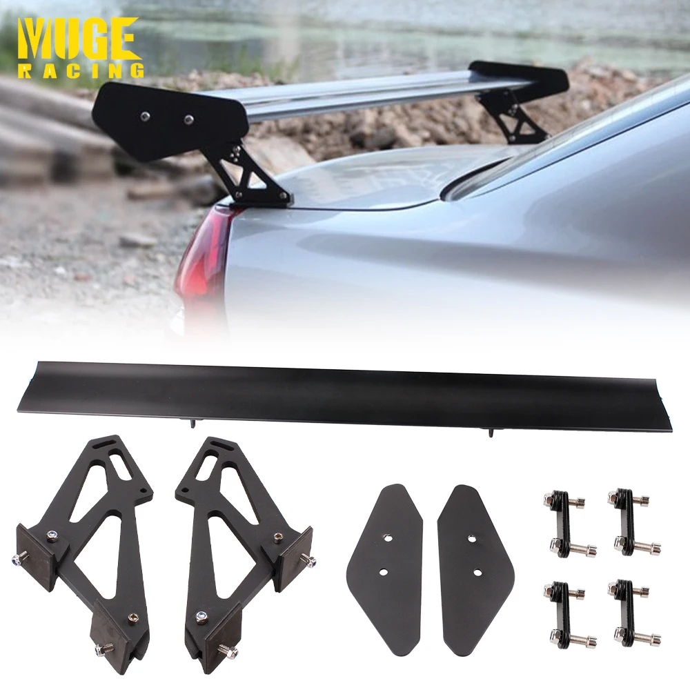 

New 110MM Black Auto Car Single Deck Sedan Spoiler Universal GT Rear Trunk Wing Racing Spoilers Adjustable Aluminum LTB125-2