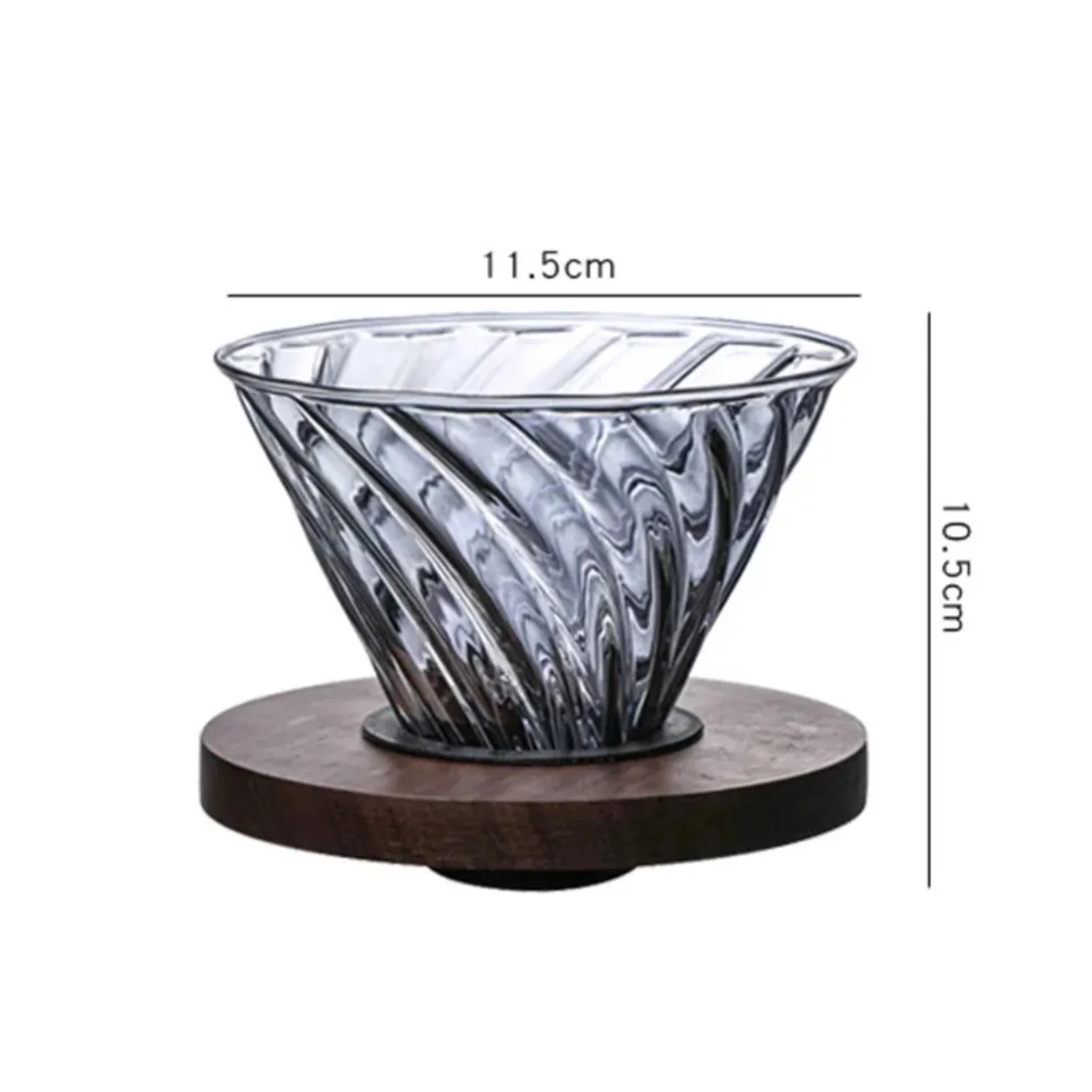 Coffee Dripper Funnel Filter Brewing Cup Durable Glass Coffee Filter With Wood Holder Reusable Coffee Accessories