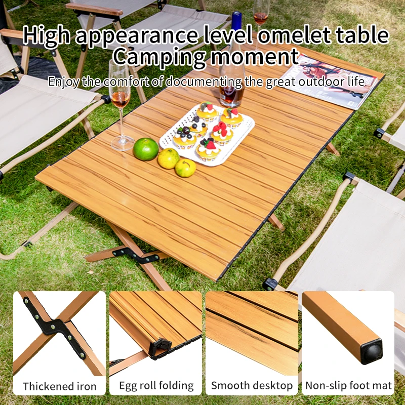 Guter Preis Terrasse Hof Möbel Set Holz faltbare Camping Tisch Picknick klappbare Outdoor Garten Tisch und Stühle Set