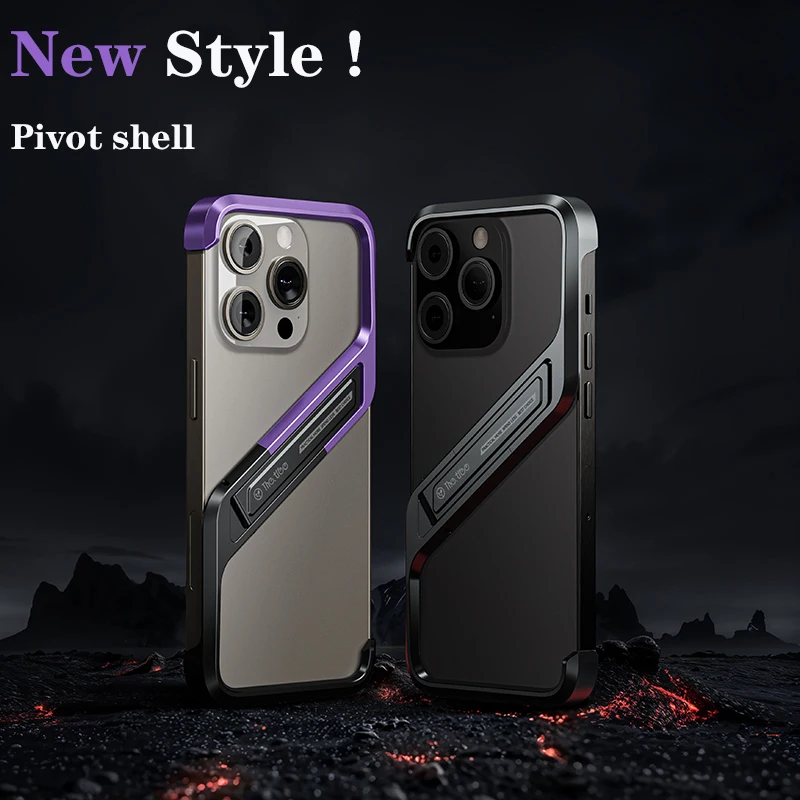 

Minimalist Geometric Phone Case Holder For iPhone 14 15 Pro Max, Aluminum Frameless Cooling Cover