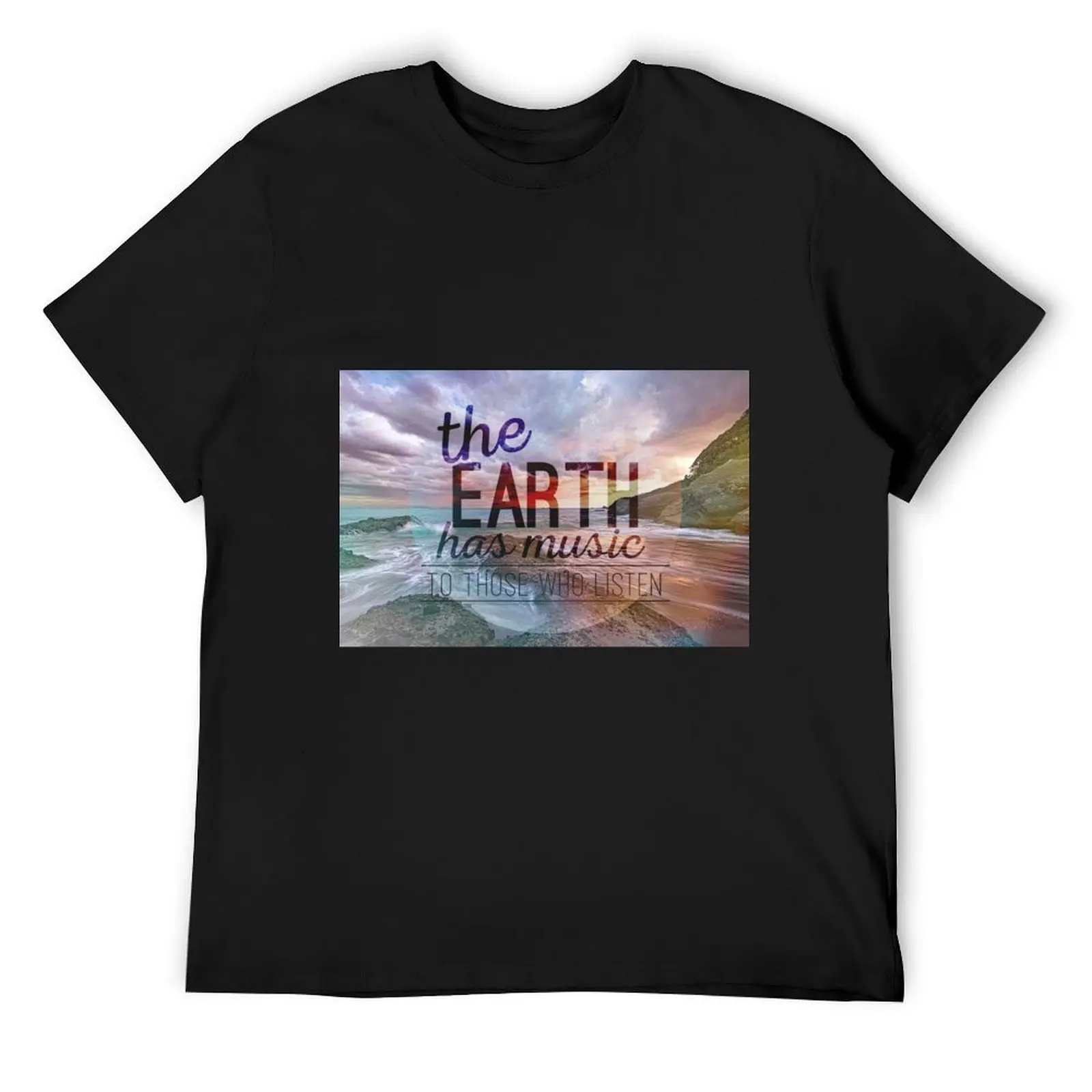 

The Earth Has Music T-Shirt blacks heavyweights rapper graphic tees oversized t shirt men