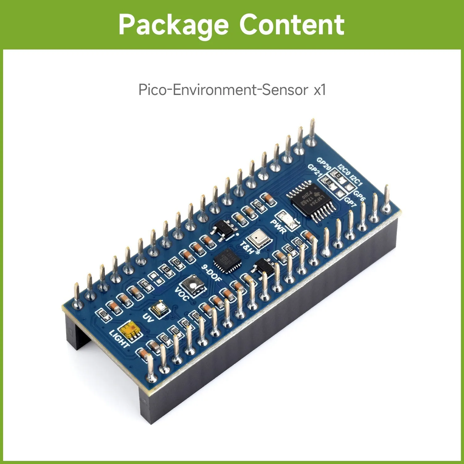 For  Environment Sensors Module for Raspberry Pi Pico I2C Bus
