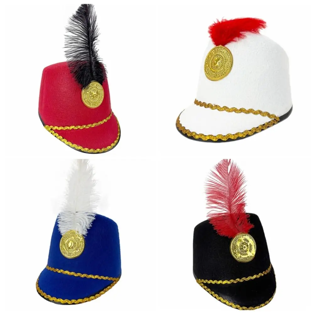 Dress Up Marching Band Hat Sun Protection Vintage Knight Uniform Hat Role Play Circus Ringmaster Drum Major Hat Festival Fancy