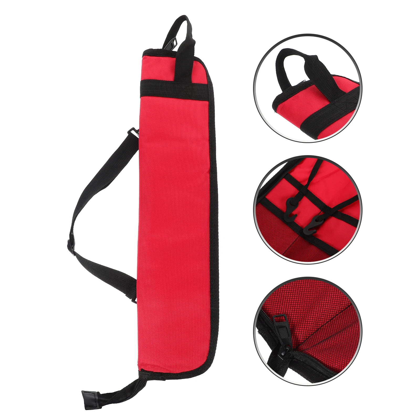 

Drum Stick Bag Accessory Carrier Holder Carrying Sticks Storage Case Red Mallets