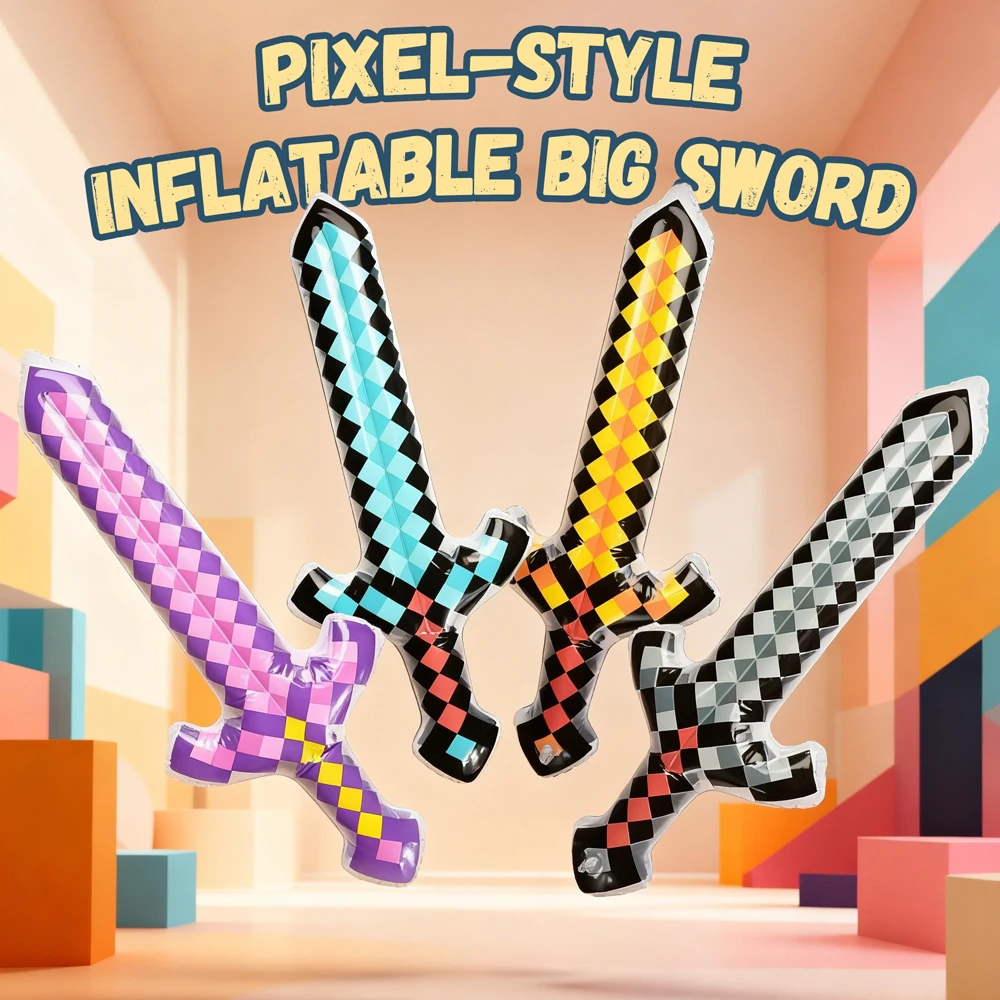Kid Fun Pixel Stijl Opblaasbaar Zwaard Speelgoed Edelsteen Zwaard Indoor Outdoor Games Interactie Kinderen Speelgoed Kerst Verjaardagscadeaus