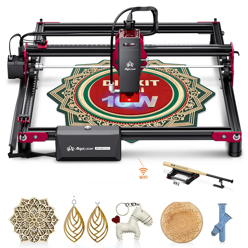 

AlgoLaser 5W/10W Laser Engraving Cutting Machine 12000mm/min Powerful Woodworking Metal Wood Leather Acrylic DIY Printer Tool