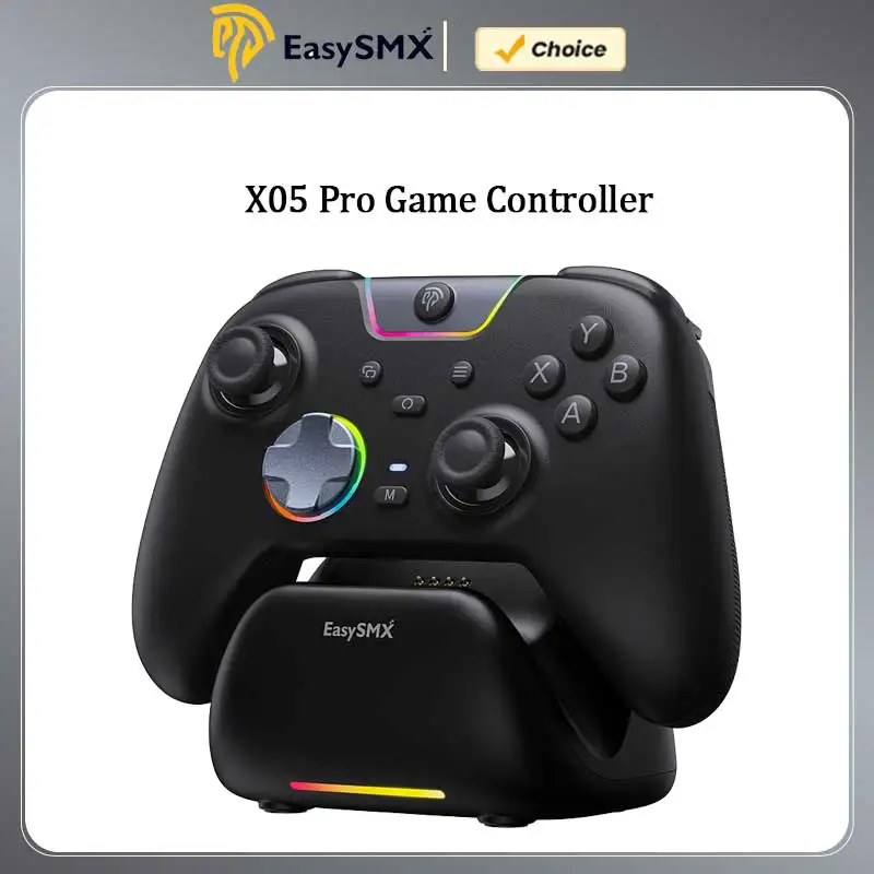 

Беспроводной игровой контроллер EasySMX X05 Pro, геймпад с зарядной док-станцией для ПК, Nintendo Switch, iOS, Android с двумя вибромоторами
