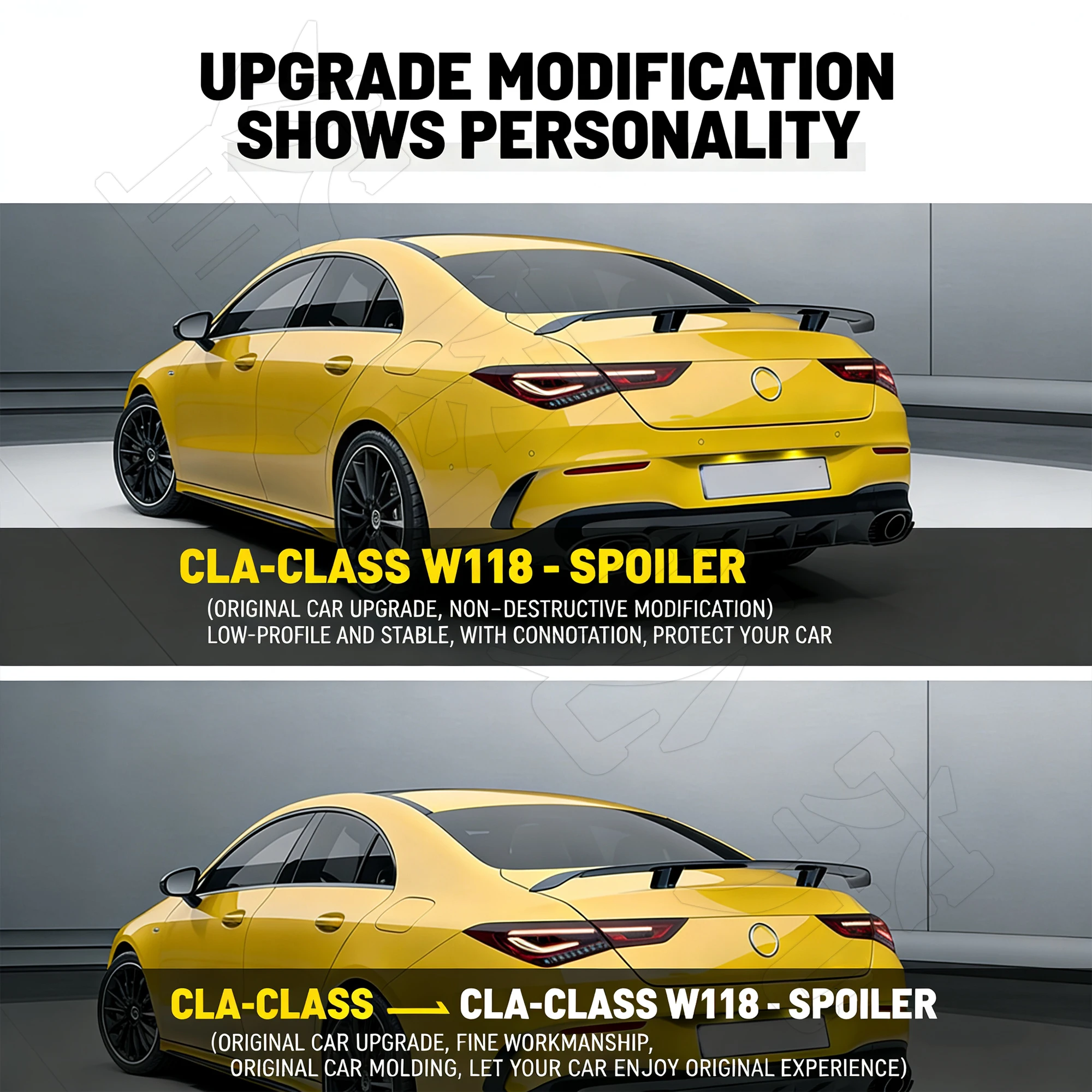 

For Mercedes Benz CLA W118 C118 CLA45 CLA200-CLA260 2020-2025 Rear spoiler GT style trunk lid decorative cover spoiler