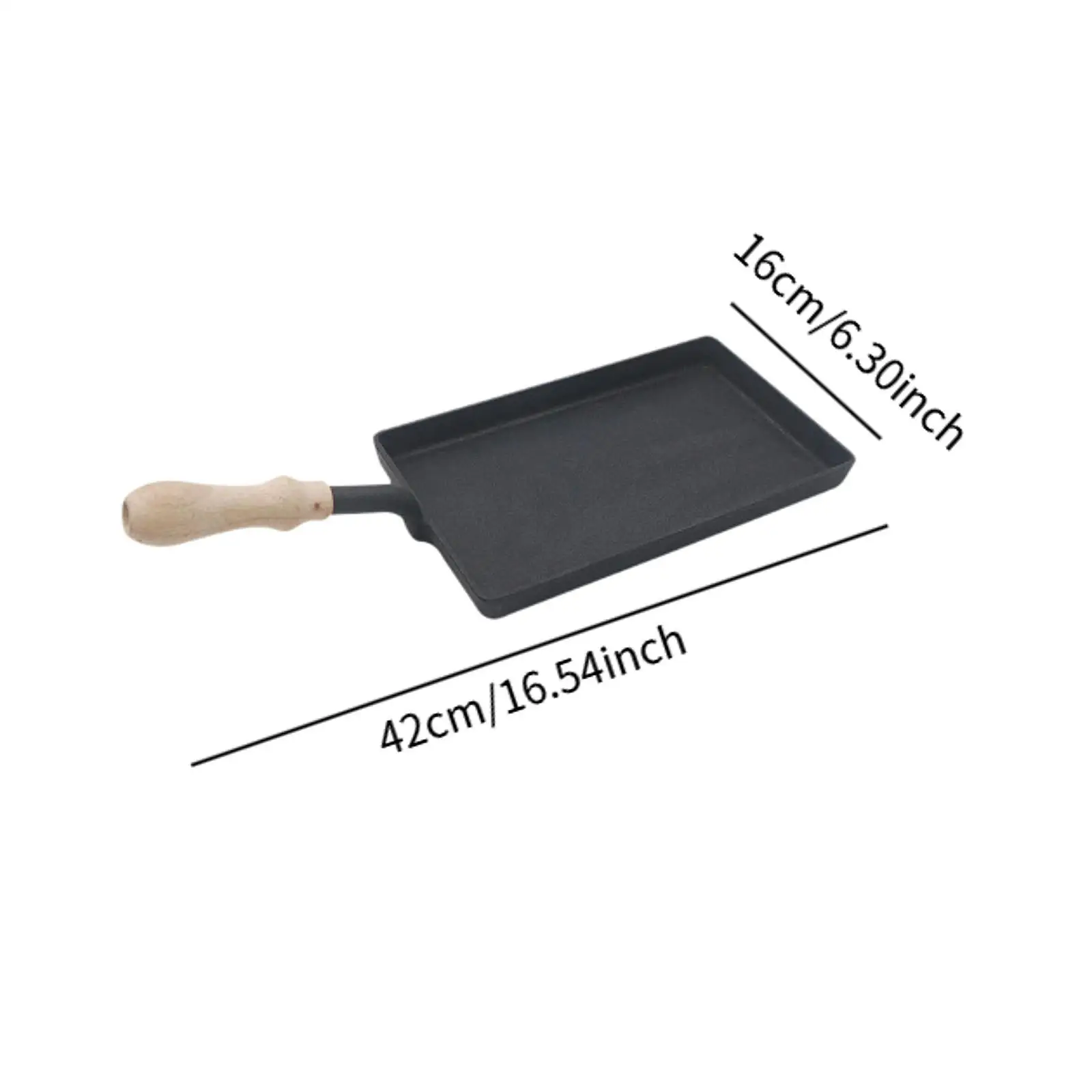 Cast Iron Griddle Nonstick Grilling Pan Kitchen Cookware Portable Egg Frying Pan