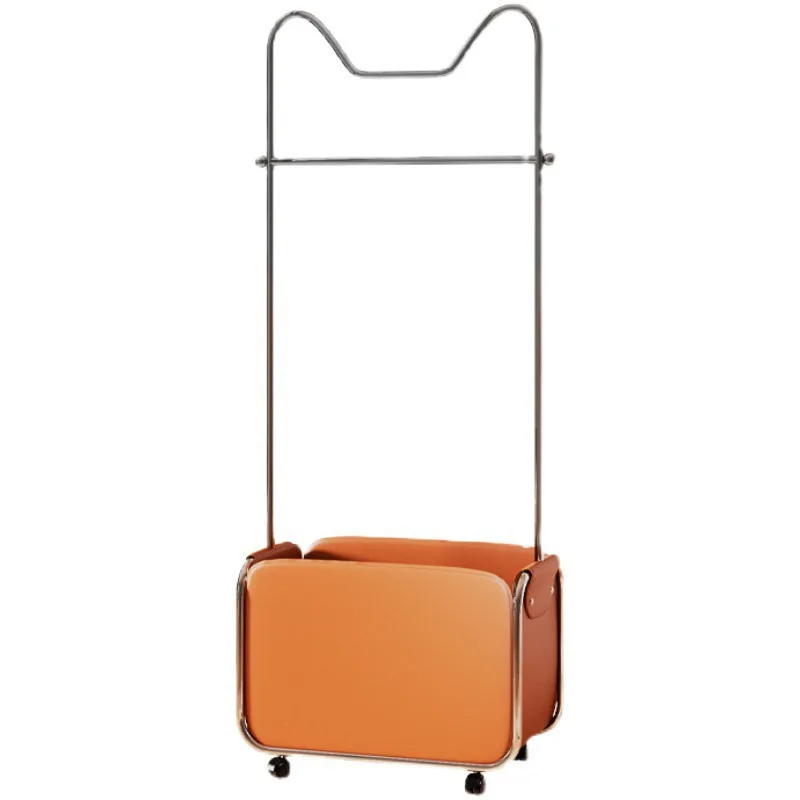 Stainless steel leather pocket storage, bedroom, living room floor removable bracket