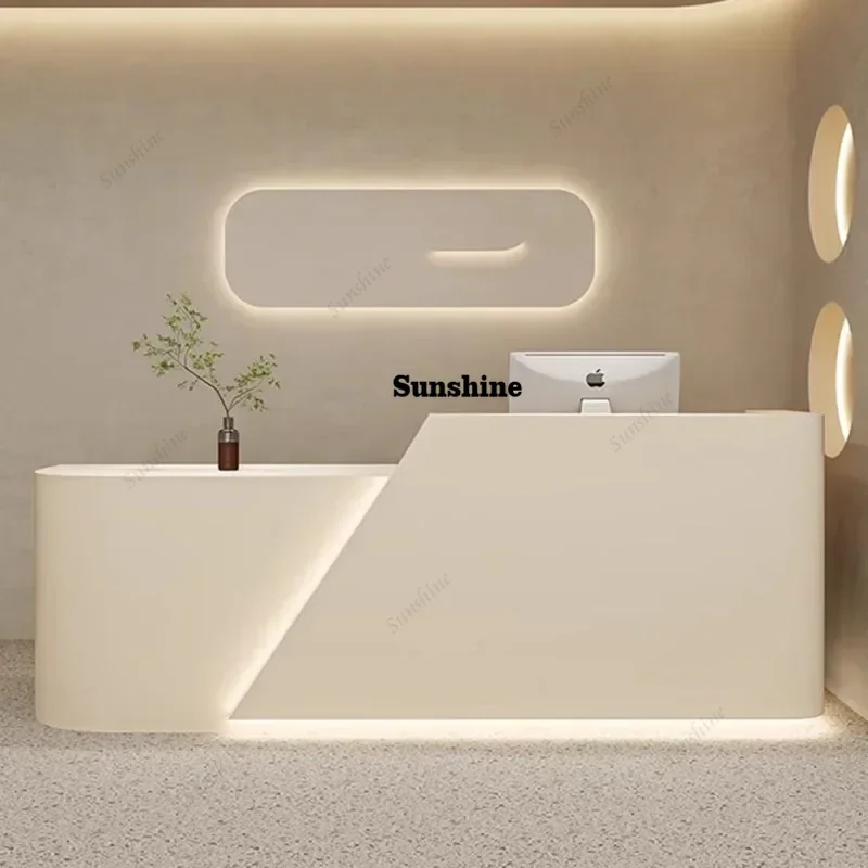 

Beauty Pulpit Salon Reception Desk White Mobile Checkout Cash Reception Desks Pulpitos Minimalist Scrivania Postmodern Furniture