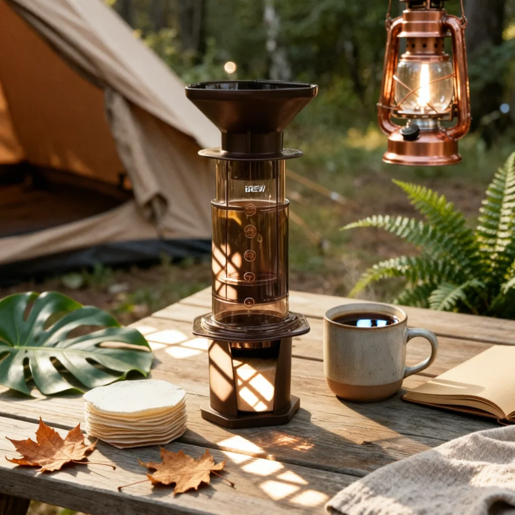 Manual Coffee Brewer Clear-and-Black Transparent Coffee Brewer Brew Gear Compact Kitchen Appliance Gold Step Numbers