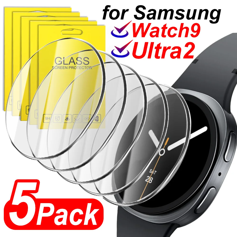 1-5 Peças de Película de Vidro Ultra-HD para Samsung Watch Ultra2 47mm, Vidro Temperado 9H para Samsung Galaxy Watch 9 40mm 44mm, Protetor de Tela