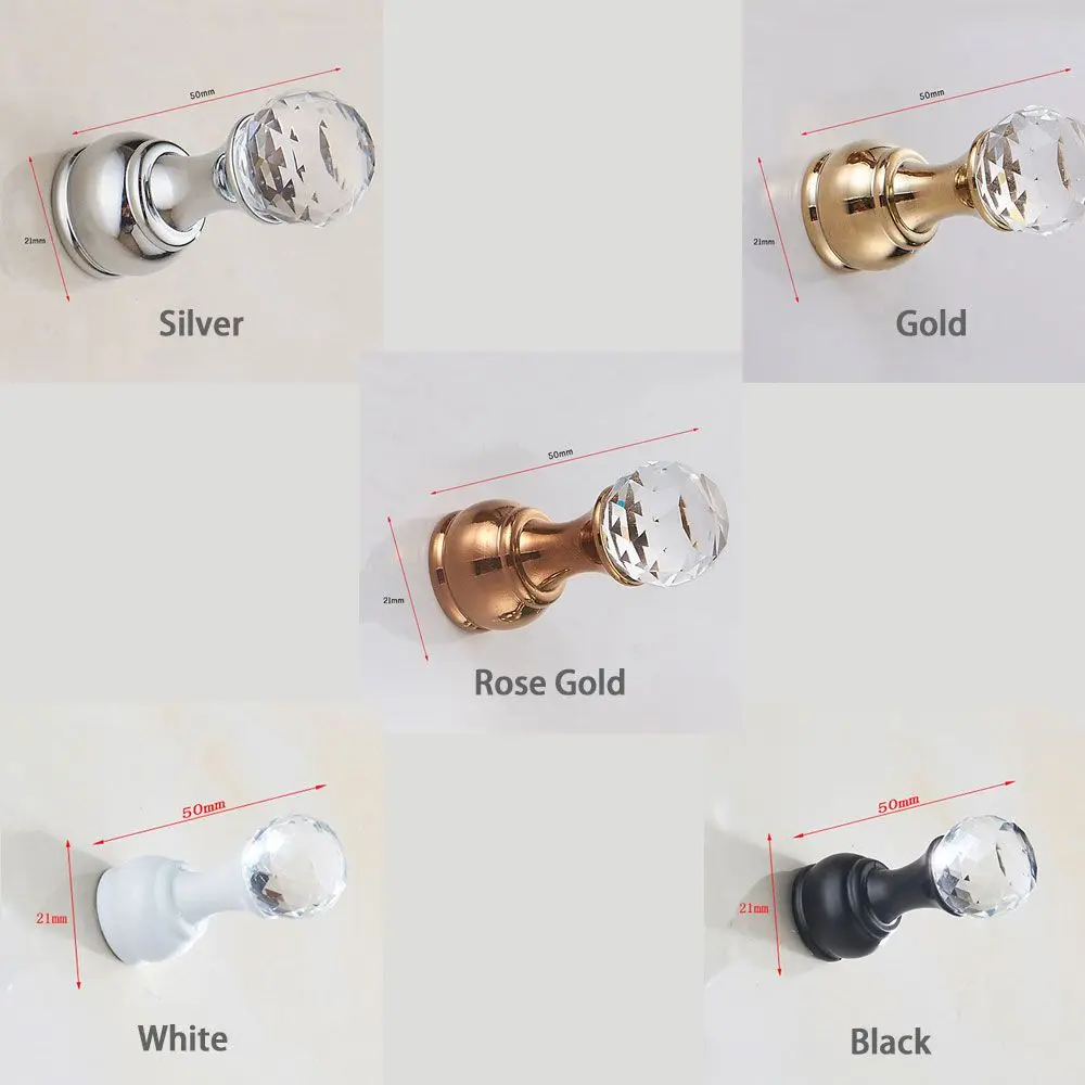 Towel Decoration Antique Robe Hooks Crystal Hook Keys Rack Wall-Mounted