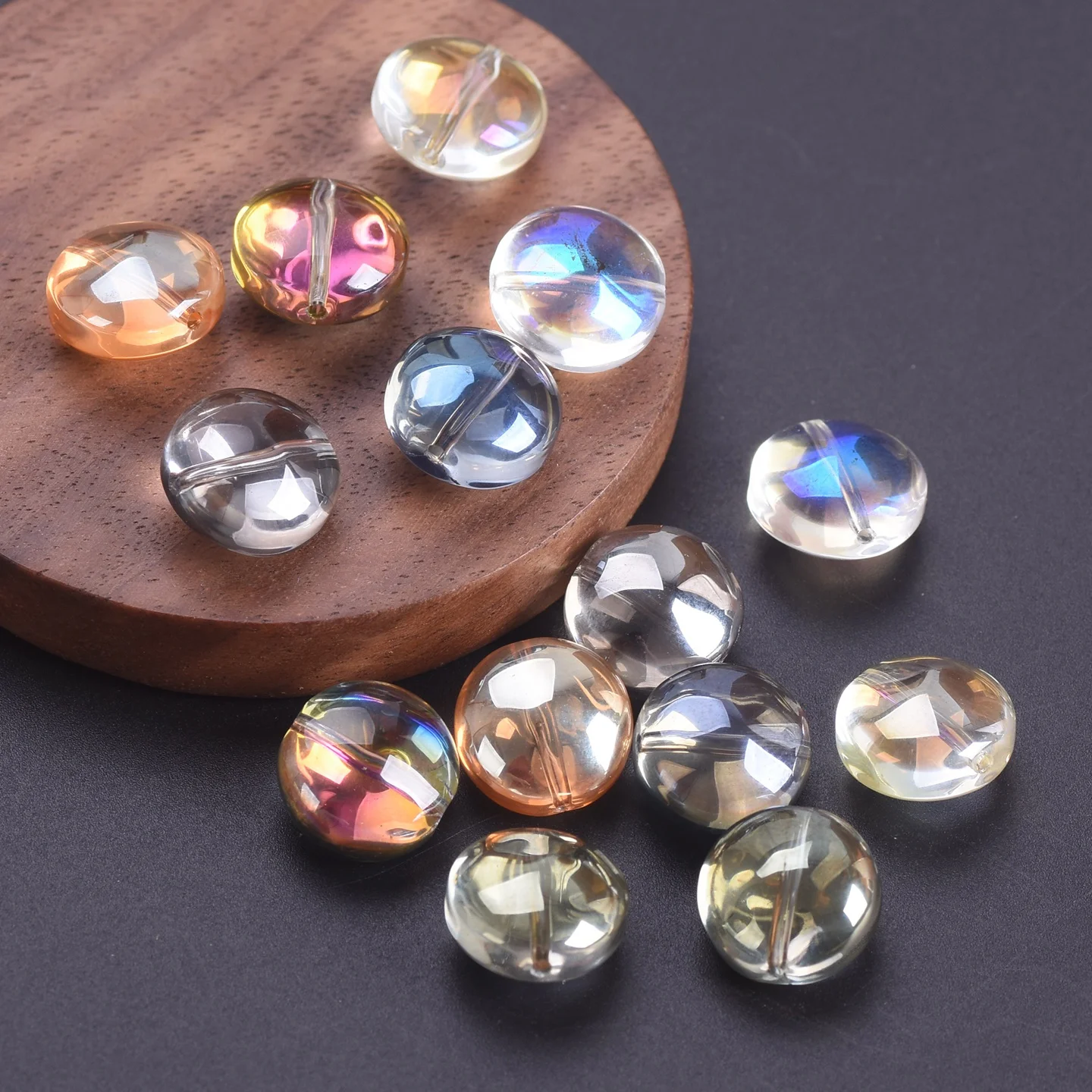 

Glossy Colorful Rondelle Crystal Glass Loose Beads 10PCS 12mm For Jewelry Making DIY Crafts Findings