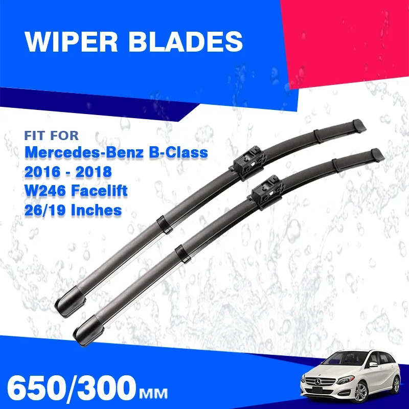 For Mercedes Benz B Class W246 Facelift 2016 - 2019 Front Wiper Blades Windshield Winscreen HD Brush B200 B180 B250 Accessories