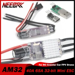 NEEBRC AM32 32-bit Mini ESC 40A 65A Programming BEC PWM Param Converter for RC Crawler Car Axial Traxxas FPV Drone Motor Part