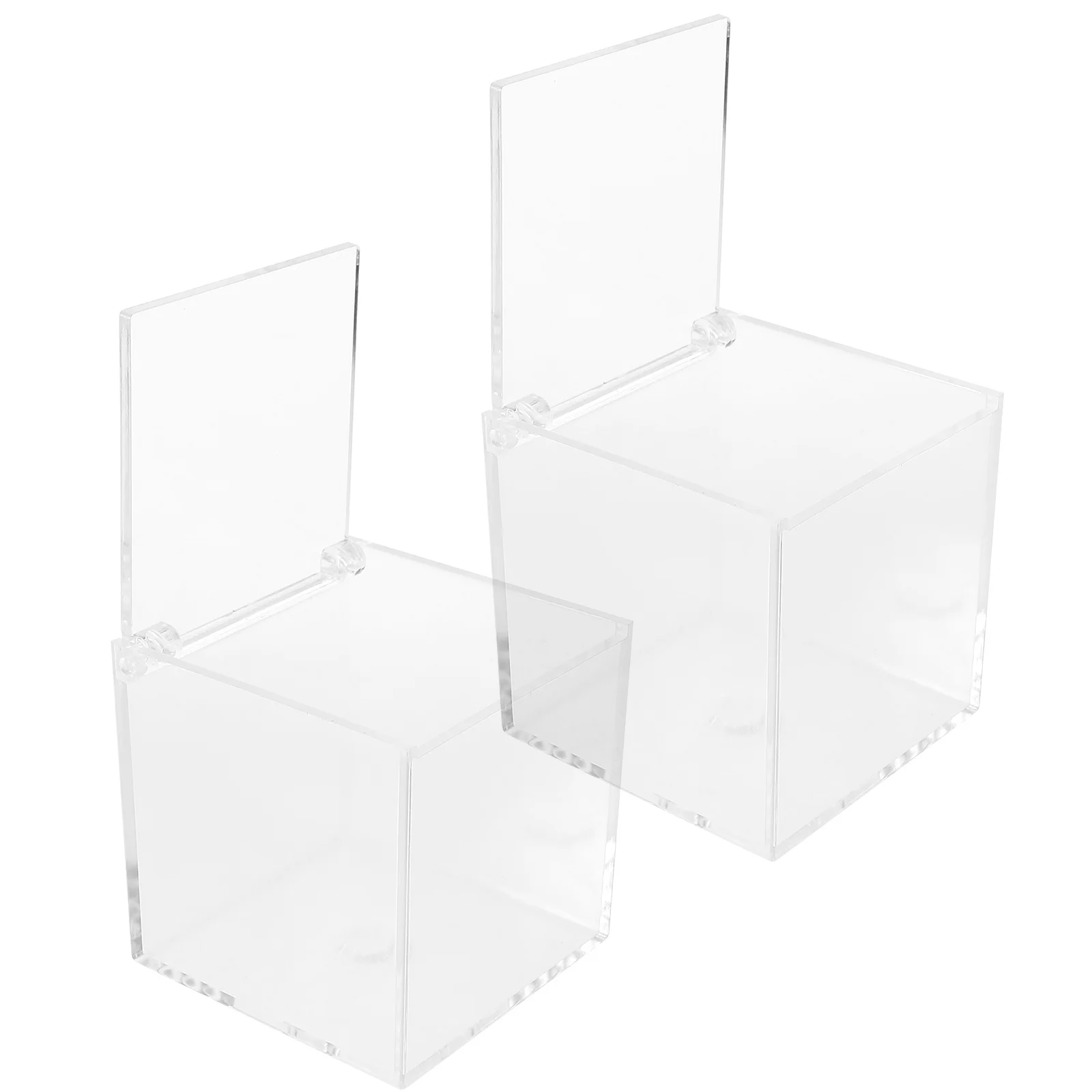 

2pcs Storage Box 8cm Clear Display Case for Figurines Toy Collection Box Transparent Exhibit Exhibition Collection Boxes Shell