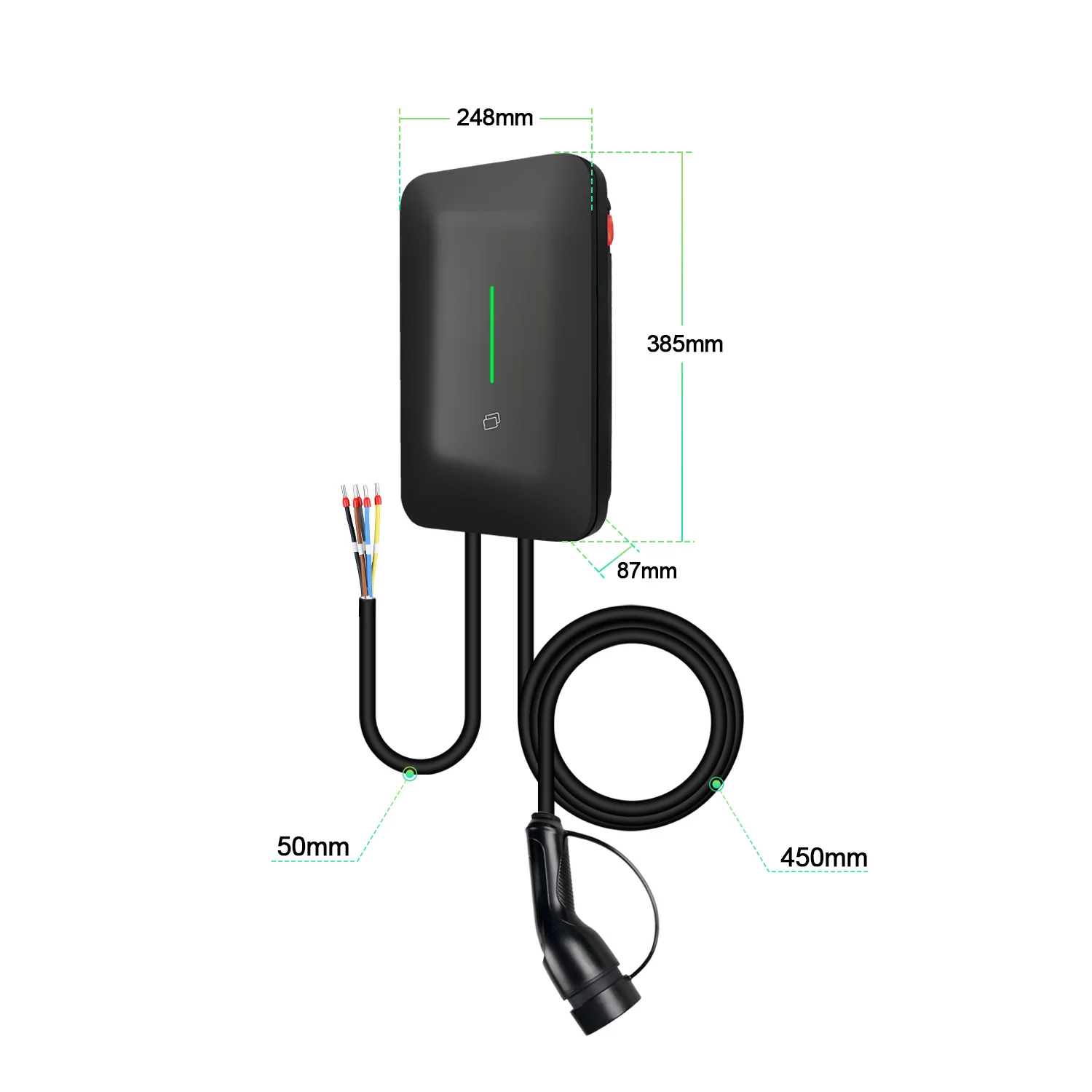 Chiefleed Home AC EV محطة شحن 32A 7.2KW 22KW 16A 11KW Tuya App بطاقات Rfid التحكم للسيارات الكهربائية الهجينة 5M