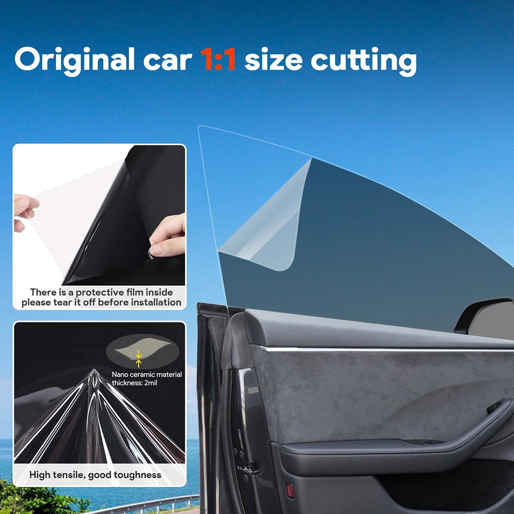 Pre-Cut Car Window Privacy Tint Film for Tesla Model 3 2020 2021 2022 2023 PVC Auto Sticker for Tesla Model 3 highland 2024