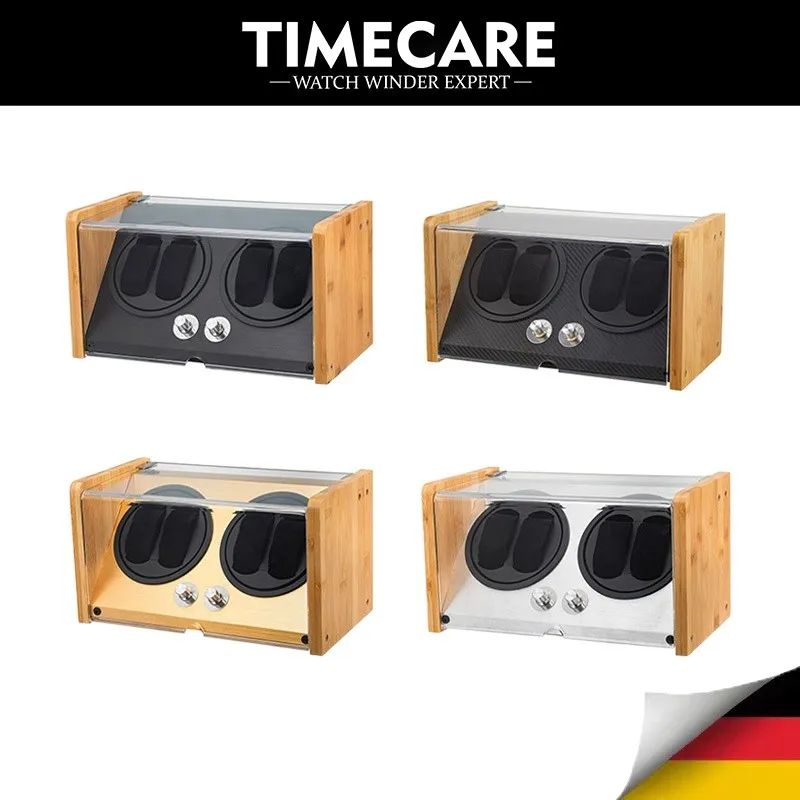 

TIMECARE Watch winder Automatic watch winder, 100% handmade bamboo wood patented design, ultra-quiet Japanese battery motor