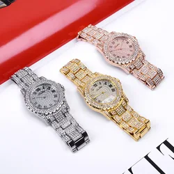 Mode Frauen Quarz Armbanduhr Silber Edelstahl Datum Womens Armbanduhr Hip Hop Kristall Reloj Mujer Dropshipping XFCS Neue