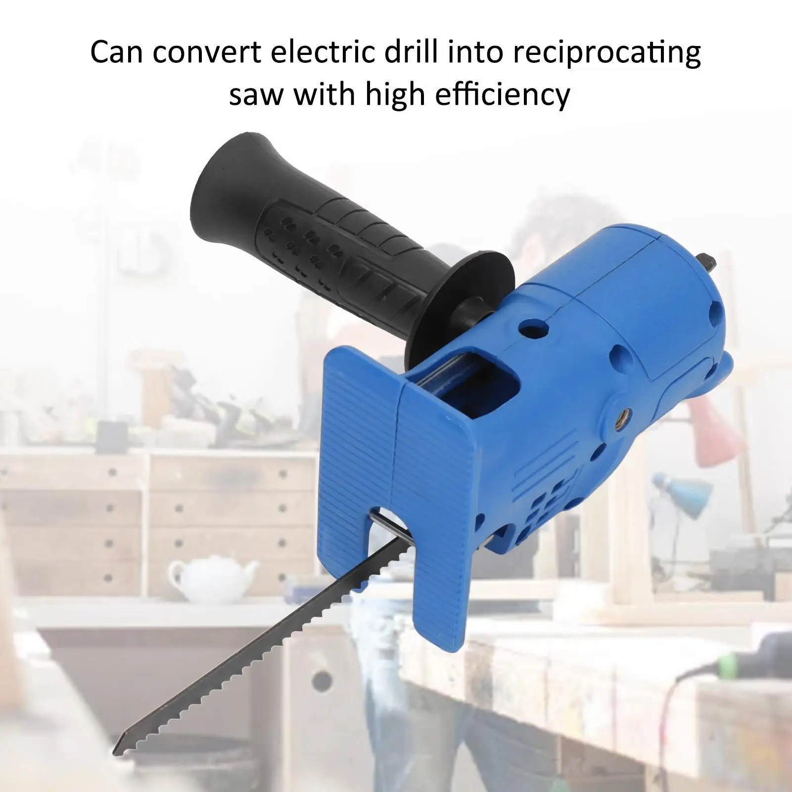 木材および金属切削工具用の3枚刃付きレシプロソードリルアダプター