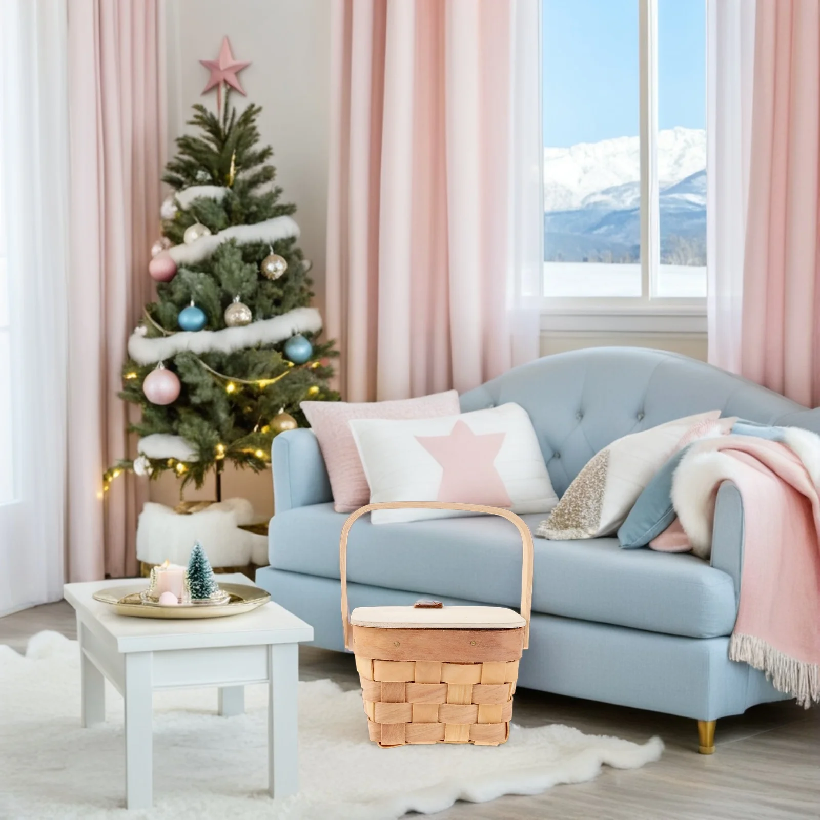 2個の手作りミニ織りバスケット、天然木の小さな収納バスケット、パーティーの記念品、ホリデーデコレーション、素朴な農家スタイル