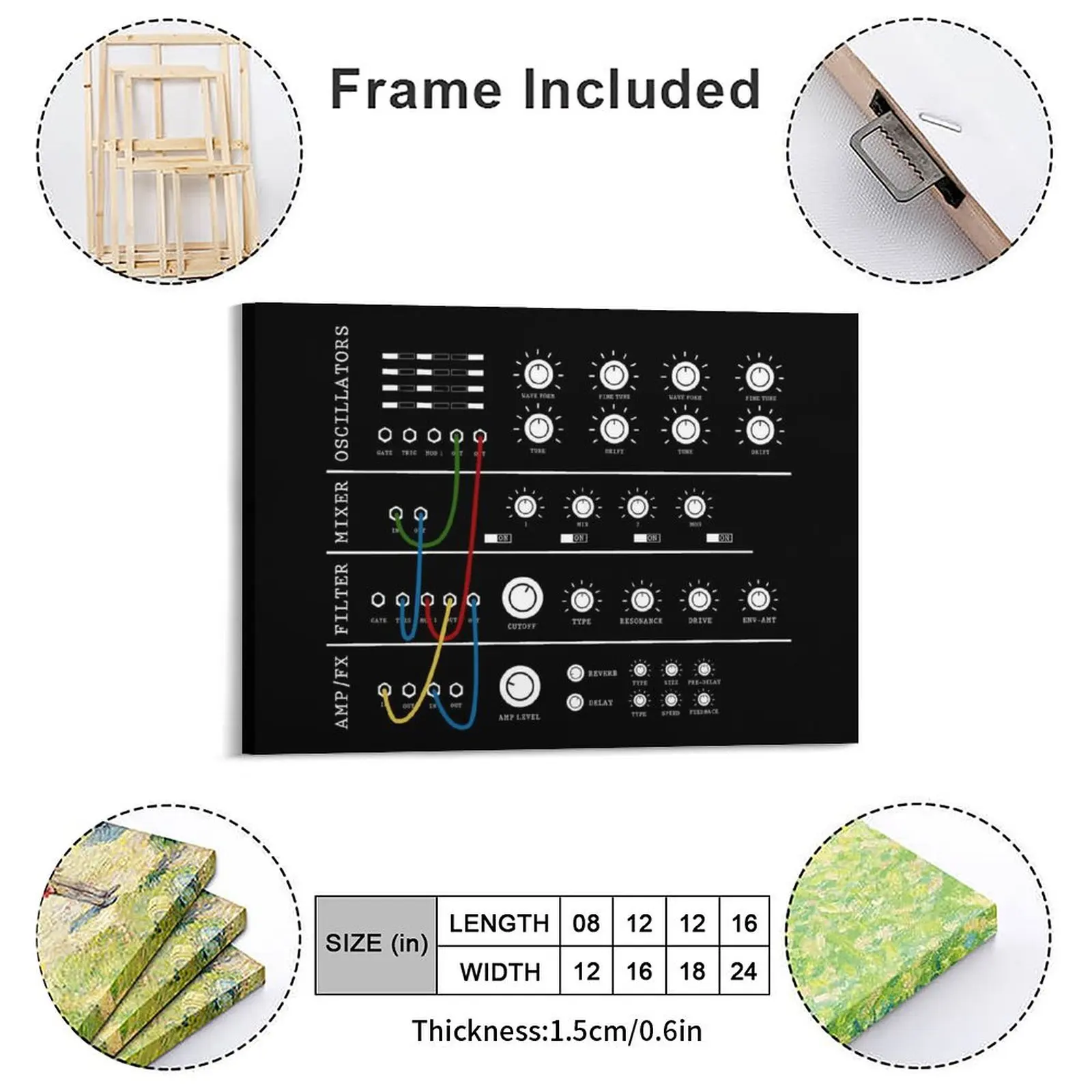 Synthesizer Producer Synth Canvas Painting Pub Personalized Wall Decor Living Room Party Plates Framed Wall Paintings