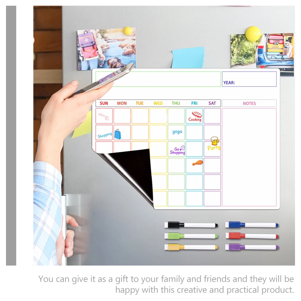 

Magnetic Message Board Planning Boards for Fridge Refrigerator Writing Write and Wipe Plastic Whiteboard Dry Erase Office