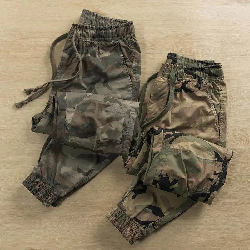 Men's Camouflage Work Trousers Spring Autumn Construction Site Resistant to Dirt And Wear Loose Fit Casual Pants