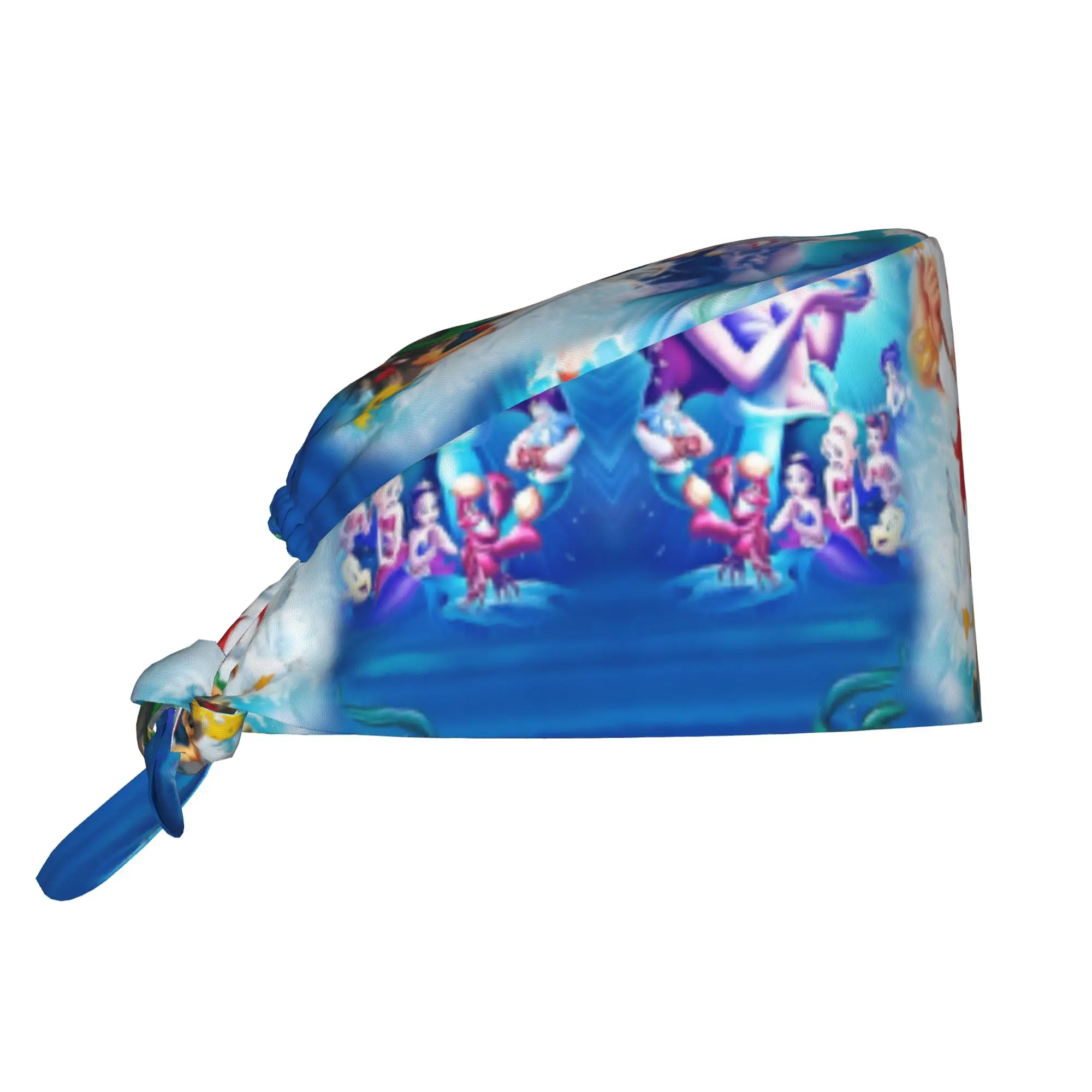 Littles Anime Mermaides Cleaning Working Cap Comfortable Men Women Fish Manga Scrub Cap Surgicals Hat Nurse Scrubs Hat Nurse