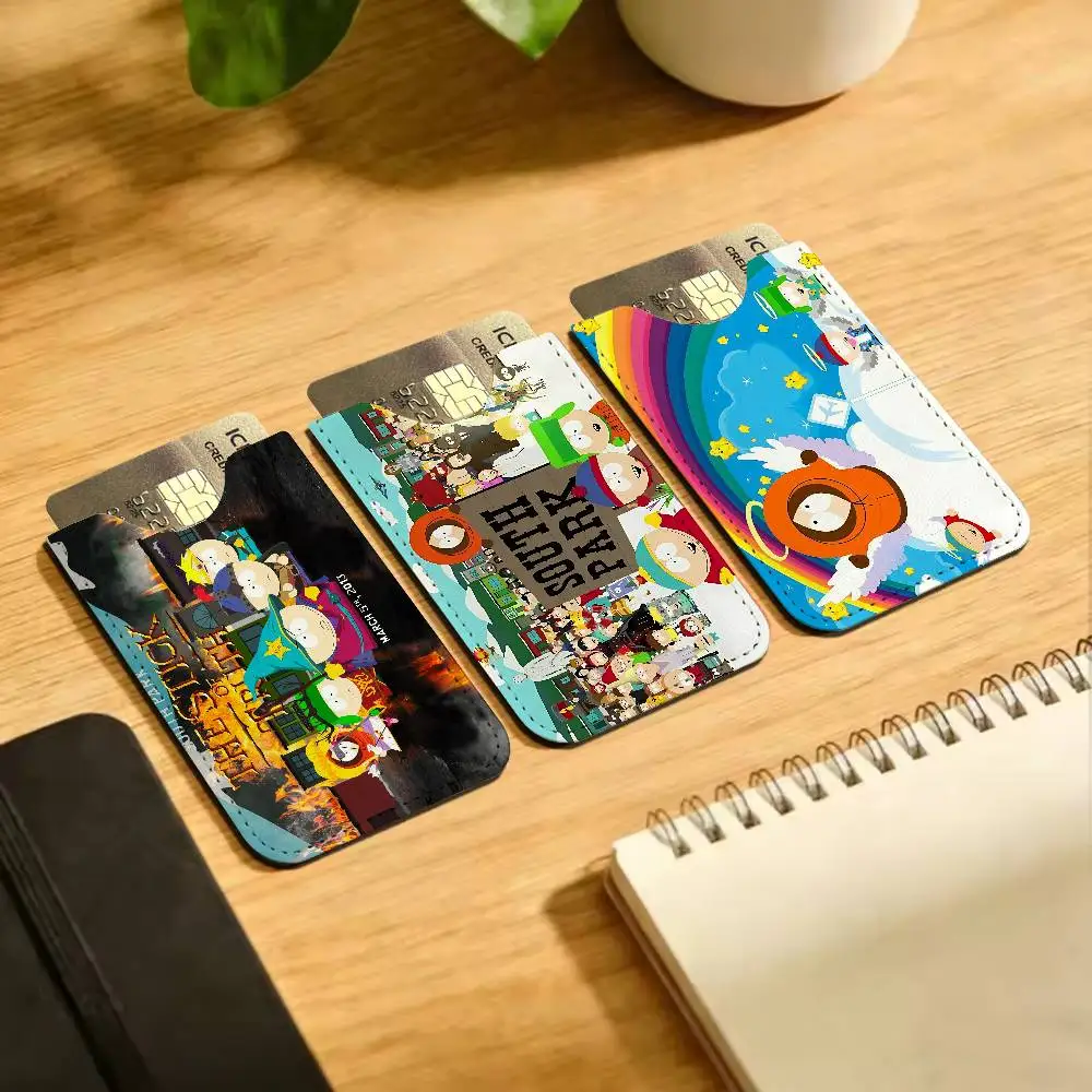 Classic animation S-South Cartoon Park Ultra Slim Men Leather Mini Wallet Lightweight Credit Bus ID Card Holder Case for Use