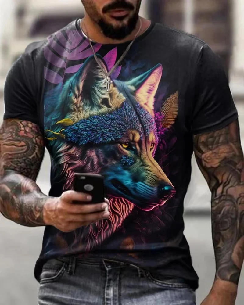 Summer new 3 dt T-shirt diffuse three dt poison film printing street trend of men's short sleeve T-shirt