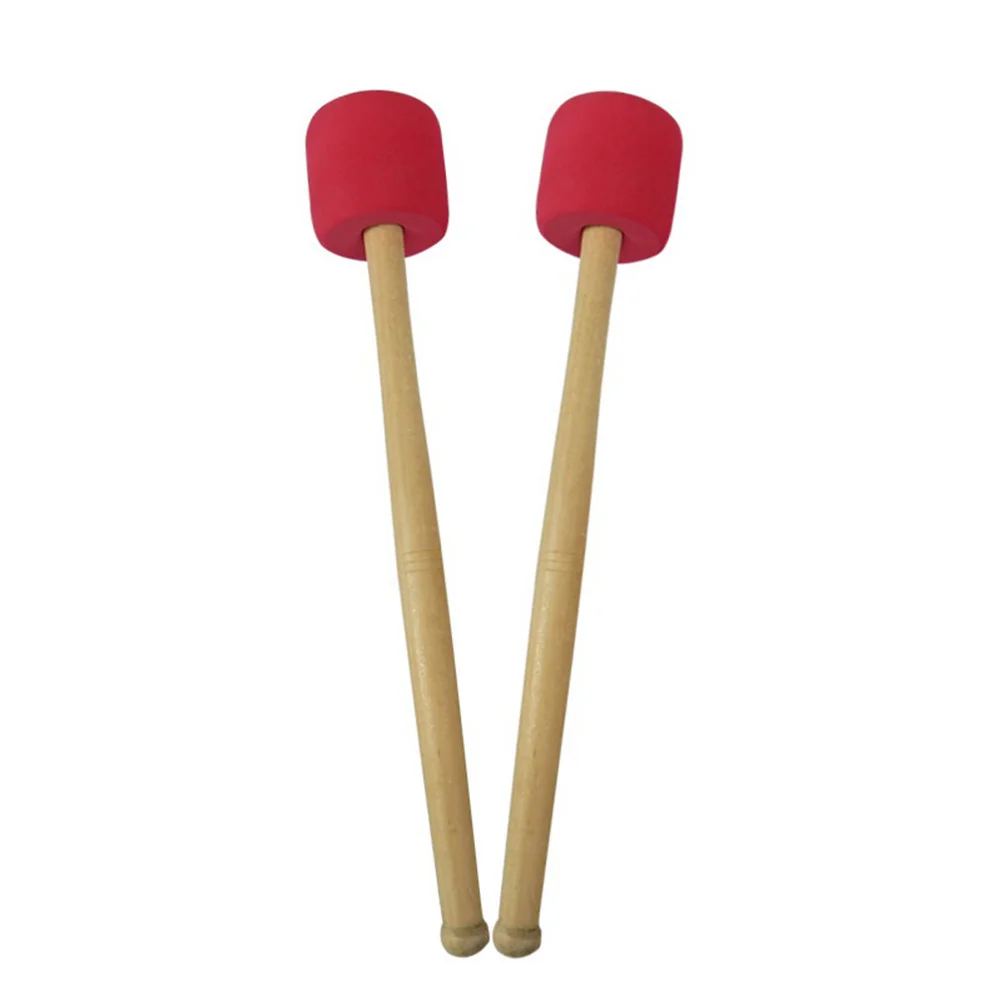 

Big Drum Hammer Red Mallet Snare Sticks Supplies Drumstick with Wood Handle Glockenspiel