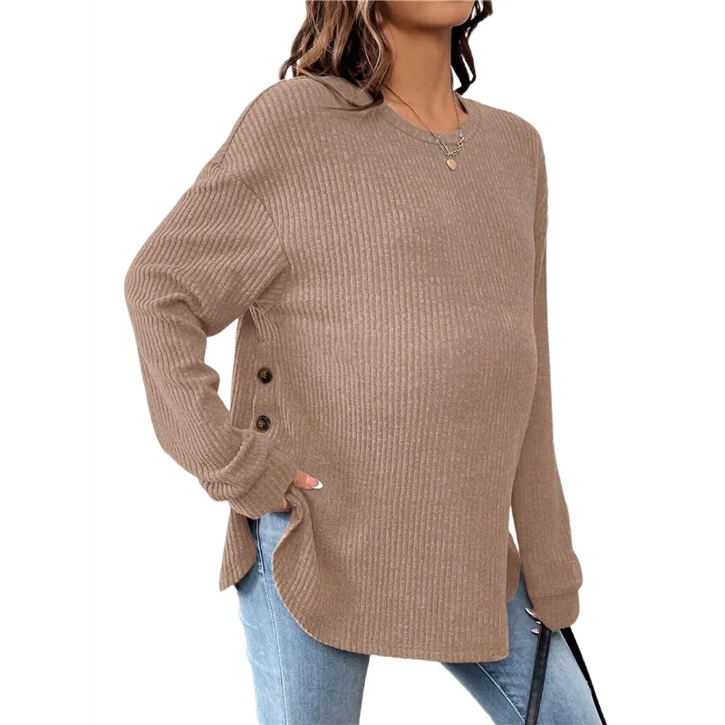 

Женская рубашка для беременных, футболка для беременных с длинным рукавом, спортивный топ, туника, топ, наряд для мамы