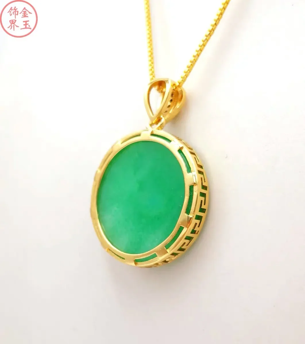 Carved Natural Green Jade Pendant Chinese Love Necklace Charm Jadeite Jewellery Fashion Lucky Man Woman Amulet Gifts