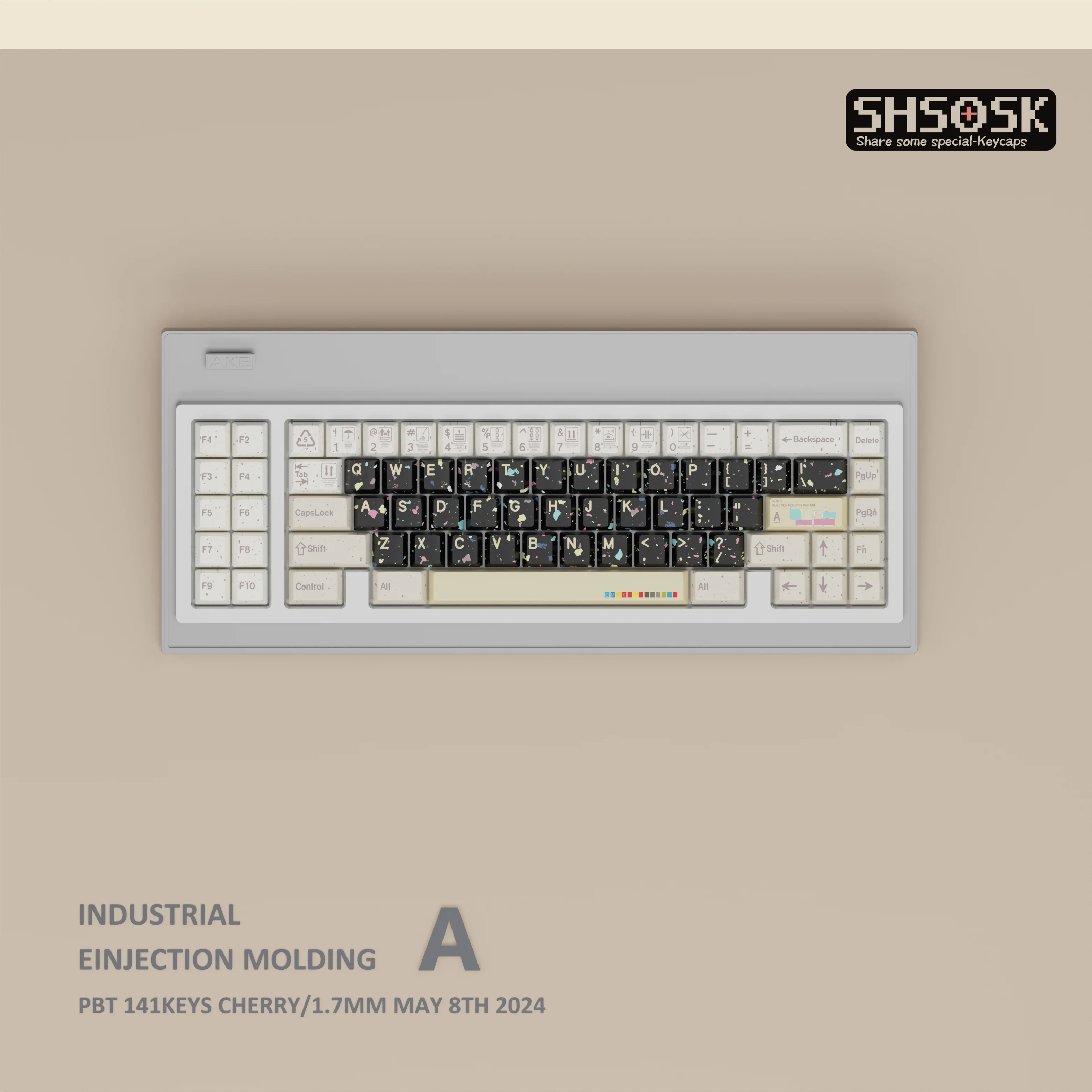 

Industrial wind IM five-sided sublimation original factory high shading PBT keycaps custom keyboard wooting