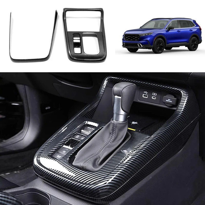 

For Honda CRV CR-V 2023 2024 Center Console Gear Shift Panel Cover Trim Car Interior Parts - ABS Carbon Fiber