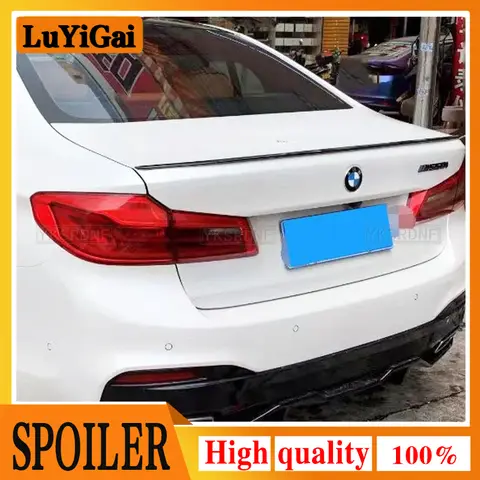 M5 스타일링 자동차 리어 트렁크 스포일러 립 트림, BMW 5 시리즈 G30 세단 2017 2018 2019 글로스 블랙 ABS