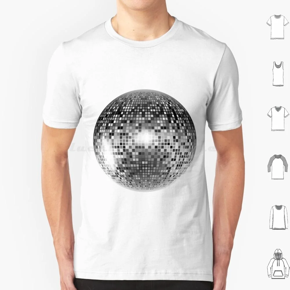 Y2K Shimmering Discoball T Shirt Big Size 100% Cotton Y2K Disco Discoball Shimmery Shimmering