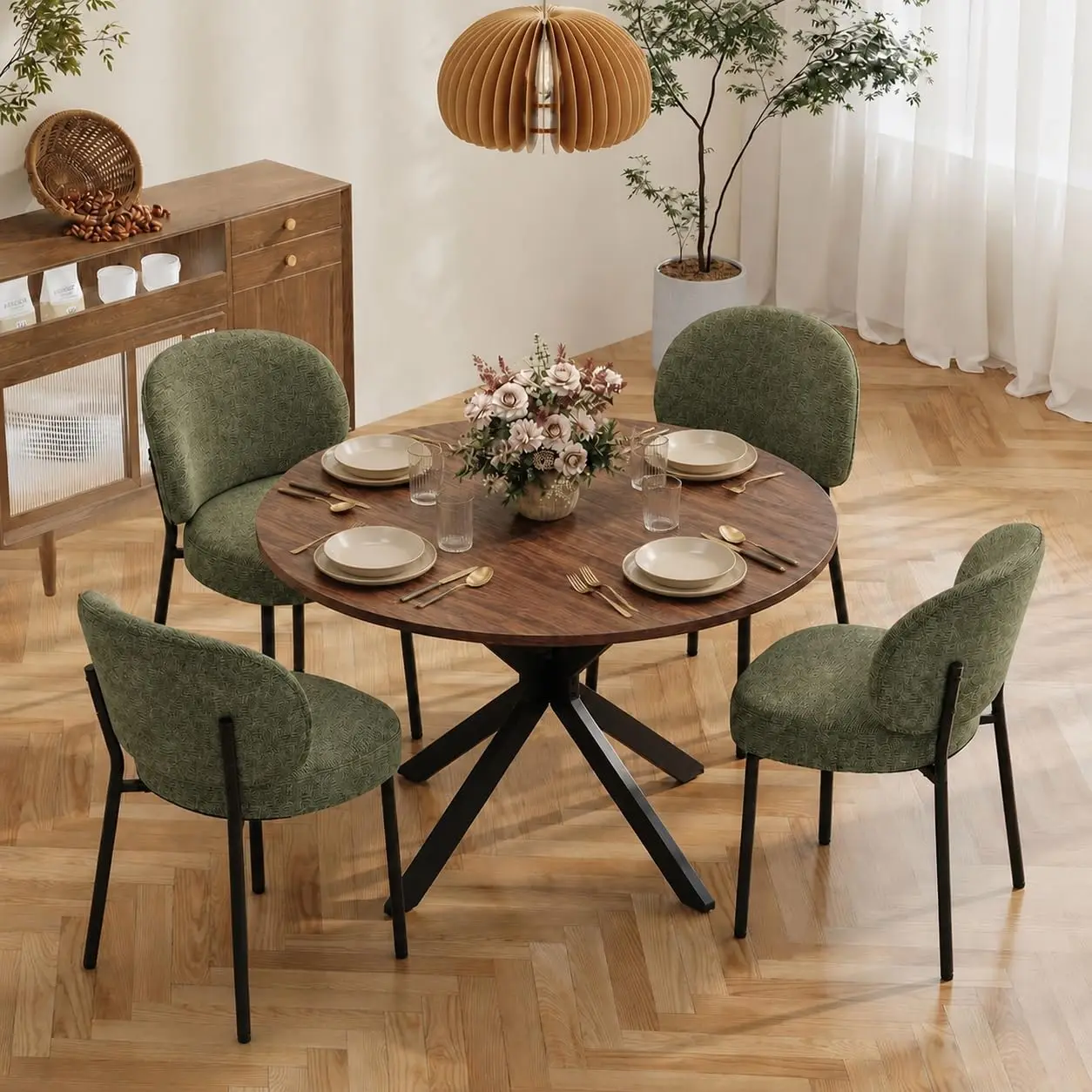 Expandable Dining Table & Chair Set for 4-6 Persons, Customized