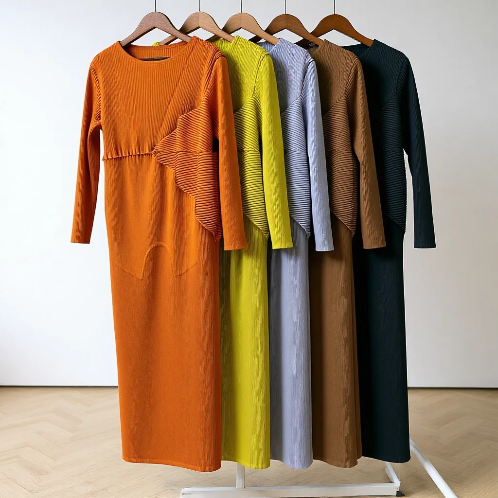 

Miyake Pleated 2026 New Dresses Women's Long Dresses Premium Sense of Niche Design Dress Skirt Loose Plus Size Women's Clothing