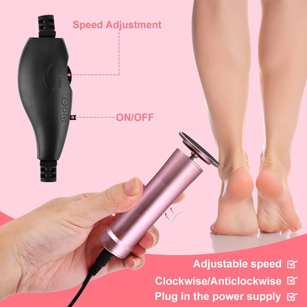 Limas para pies YTYIN, raspador eléctrico para pies, eliminador de callos, potente masaje eléctrico para pies, máquina de eliminación de callos, pedicura de pies T