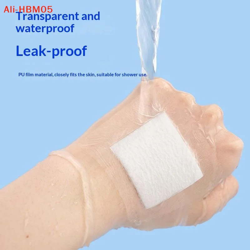 (HB05)50Pcs Wound Bandage Waterproof Dressing Patches No Residue With Transparent Fixation Film