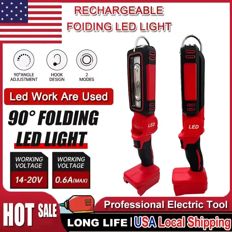 

Светодиодный рабочий фонарь Milwaukee, сверхъяркий, с креплением под углом 90 градусов, на литиевой батарее 20В M18, прожектор для наружного освещения и кемпинга